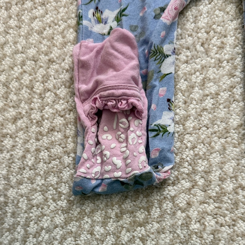 Floral Footie with Ruffles - Picture 3 of 7